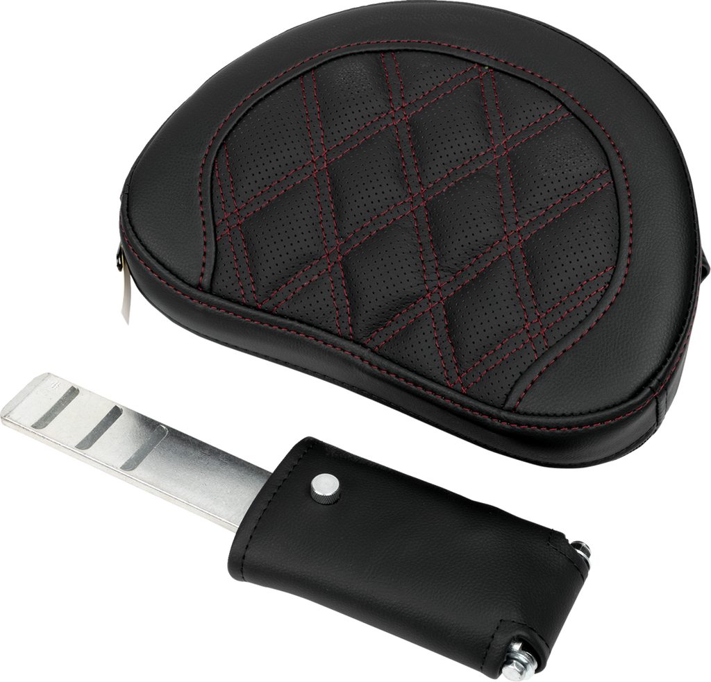 SADDLEMEN Roadsofa™ Extended Reach Seat - Lattice Stitch - Wine Berry Stitch - with Backrest - FL '08-'24 808-07B-184B8 — image 2