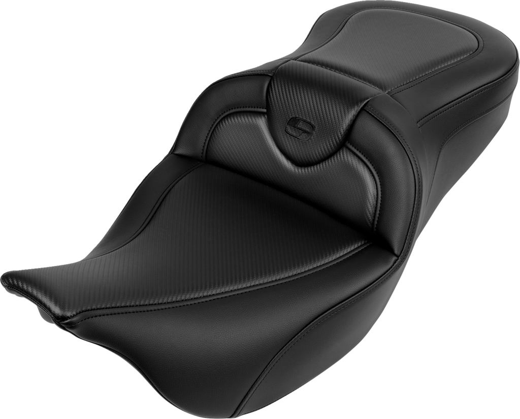 SADDLEMEN Roadsofa™ Seat - without Backrest - Carbon Fiber - Black Stitch - 'FL '08-'19 808-07B-18500 — image 1
