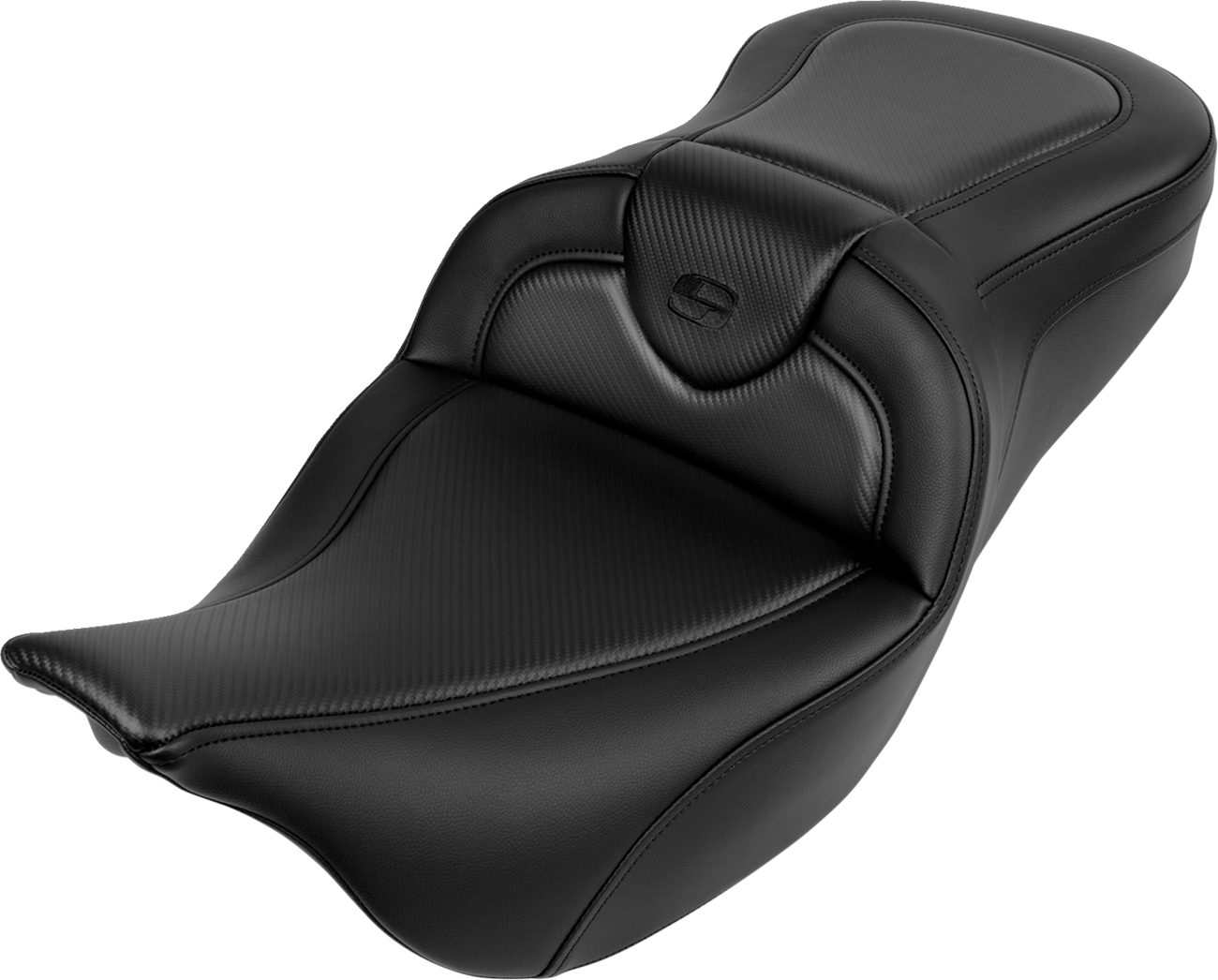 SADDLEMEN Roadsofa™ Seat - without Backrest - Carbon Fiber - Black Stitch - 'FL '08-'19 808-07B-18500 — image 1