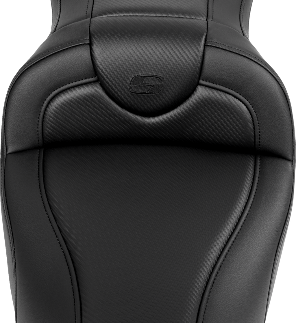 SADDLEMEN Roadsofa™ Seat - without Backrest - Carbon Fiber - Black Stitch - 'FL '08-'19 808-07B-18500 — image 2
