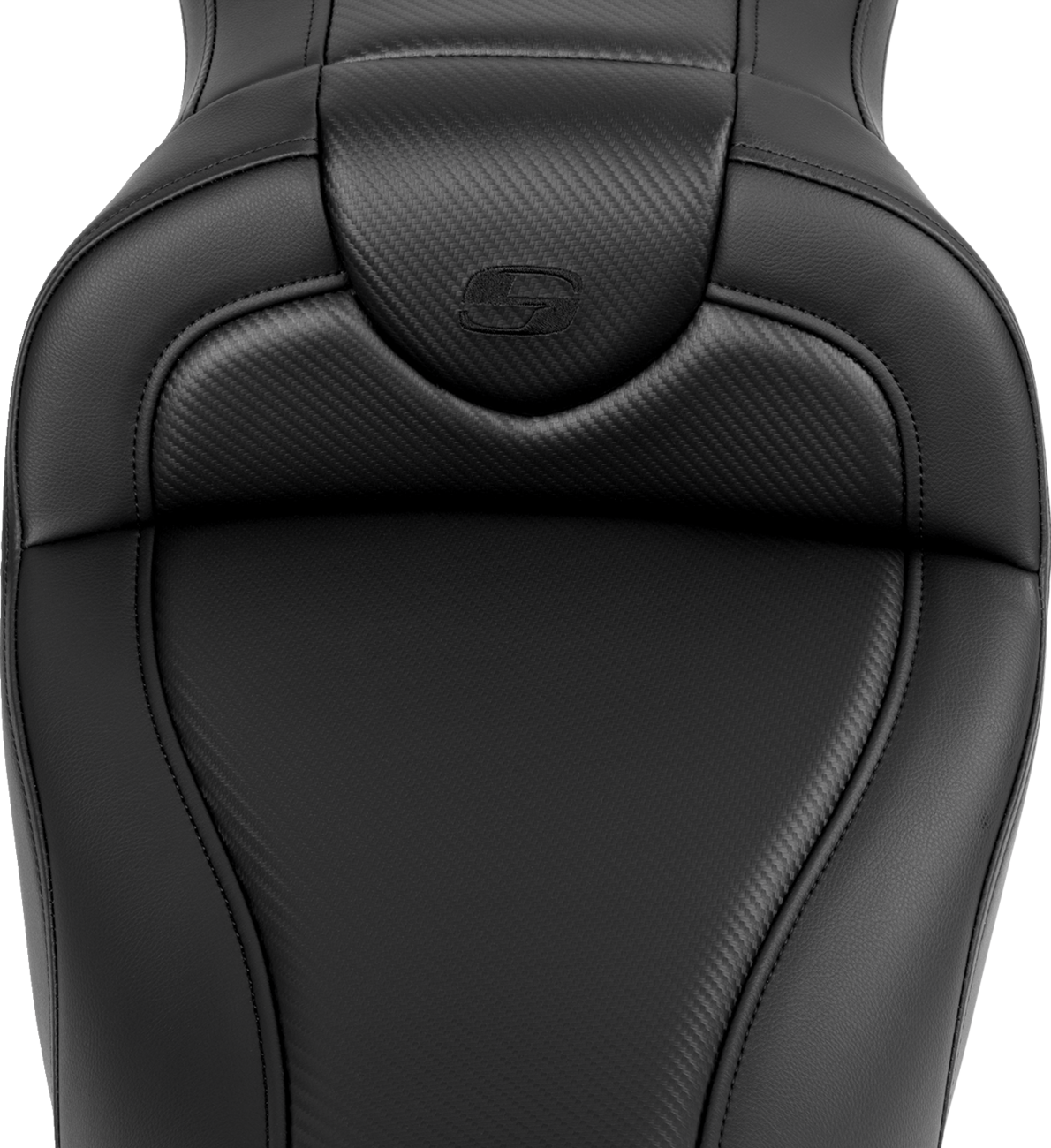 SADDLEMEN Roadsofa™ Seat - without Backrest - Carbon Fiber - Black Stitch - 'FL '08-'19 808-07B-18500 — image 2