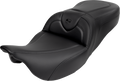 SADDLEMEN Roadsofa™ Seat - with Backrest - Carbon Fiber - Black Stitch - FL '08-'19 808-07B-185B0 — image 1