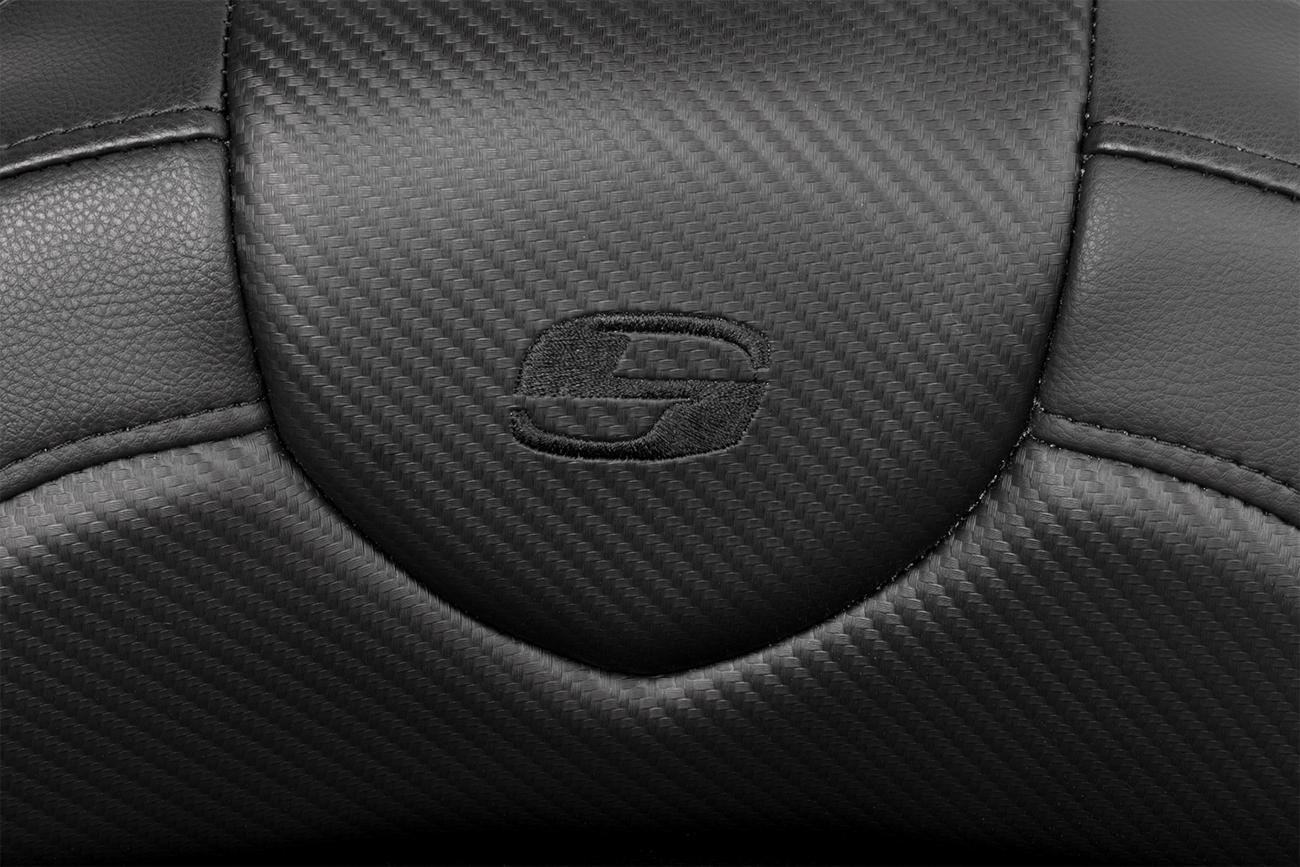 SADDLEMEN Roadsofa™ Seat - with Backrest - Carbon Fiber - Black Stitch - FL '08-'19 808-07B-185B0 — image 5