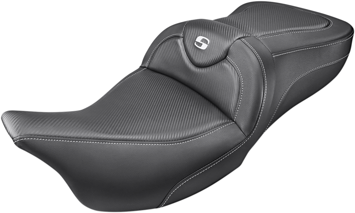 SADDLEMEN Roadsofa™ Seat - Carbon Fiber - with Backrest - FL '08-'24 808-07B-185BR — image 2