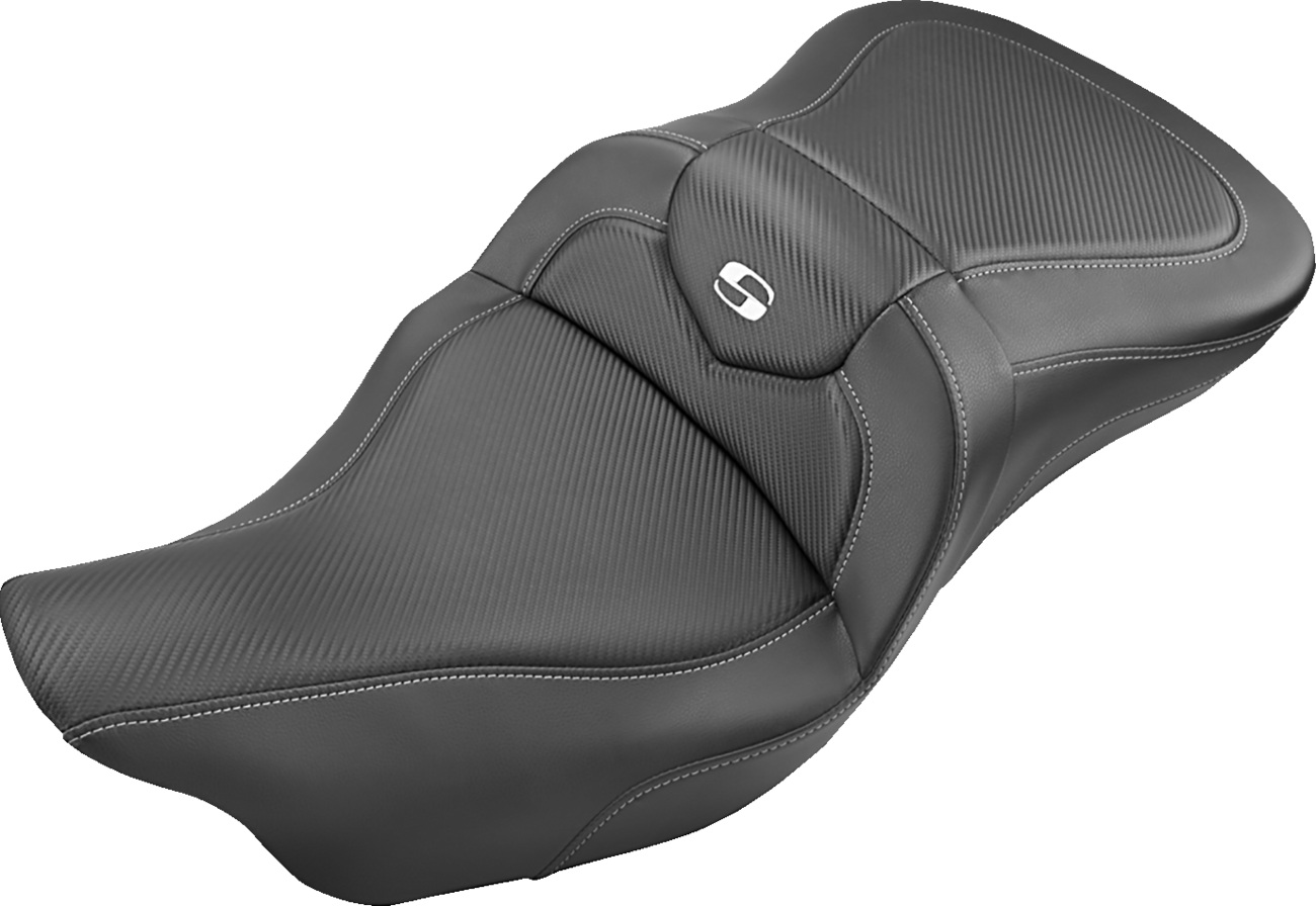 SADDLEMEN Roadsofa™ Seat - Carbon Fiber - without Backrest - Black - FL '09-'24 808-07B-185T — image 1