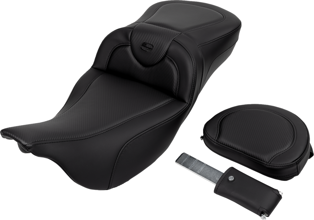 SADDLEMEN Roadsofa™ Extended Reach Seat - Carbon Fiber - Black Stitch - Backrest - FL '08-'24 808-07B-186B0 — image 2