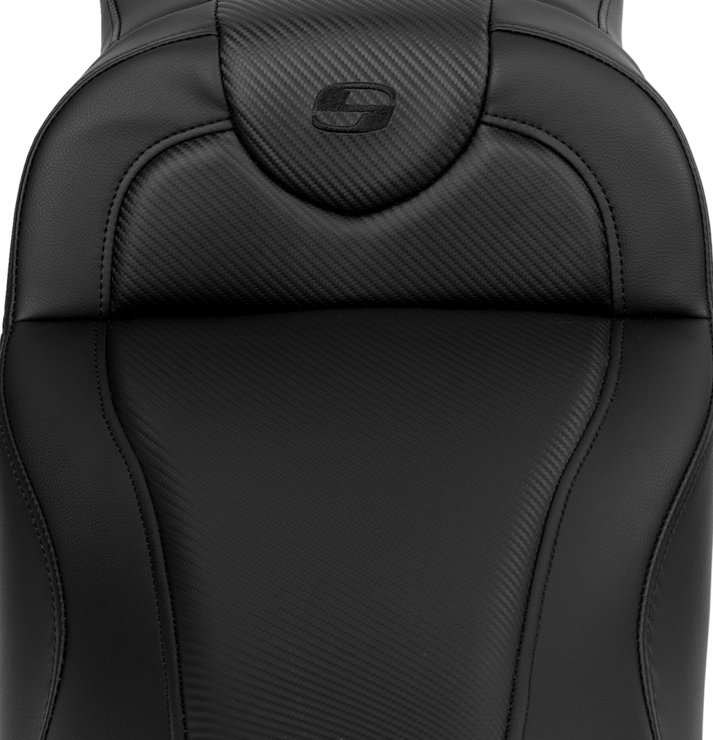 SADDLEMEN Roadsofa™ Extended Reach Seat - Carbon Fiber - Black Stitch - Backrest - FL '08-'24 808-07B-186B0 — image 4