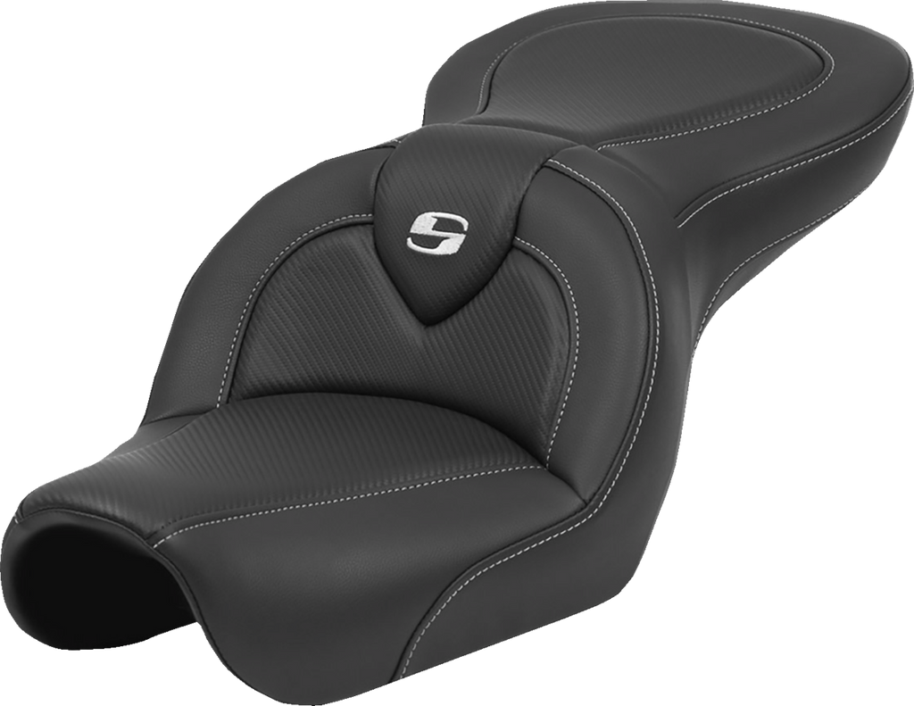 SADDLEMEN Roadsofa™ Extended Reach Seat - Carbon Fiber - Black Stitch - Backrest - FL '08-'24 808-07B-186B0 — image 7