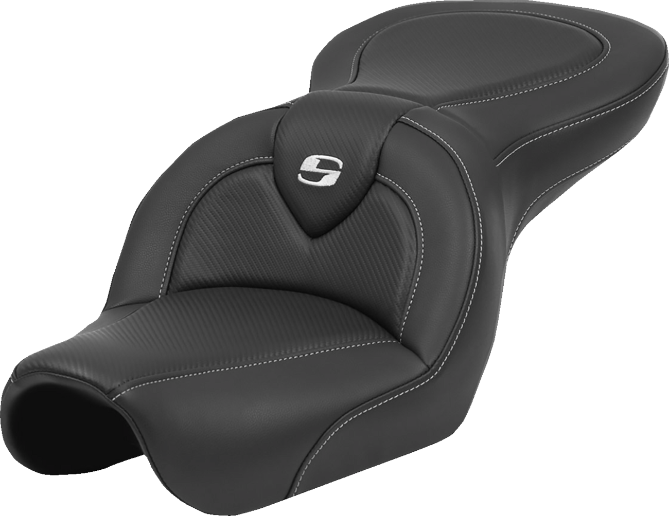 SADDLEMEN Roadsofa™ Extended Reach Seat - Carbon Fiber - Black Stitch - Backrest - FL '08-'24 808-07B-186B0 — image 7