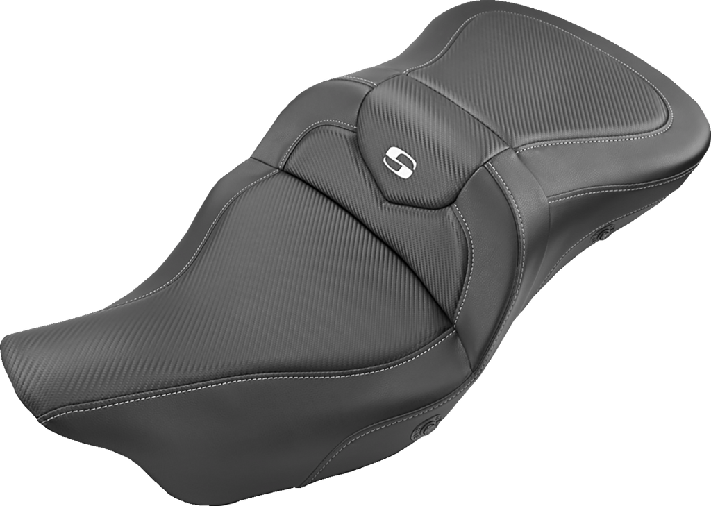 SADDLEMEN Extended Reach Roadsofa™ Seat - Carbon Fiber - without Backrest - Heated - FL '08-'24 808-07B-186HCT — image 1