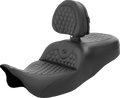 SADDLEMEN RoadSofa™ Seat - Honeycomb - with Backrest - FL '08-'24 808-07B-189BR — image 1