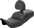 SADDLEMEN RoadSofa™ Seat - Honeycomb - with Backrest - Heated - FL '08-'23 808-07B-189BRHC — image 1