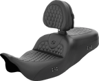 SADDLEMEN RoadSofa™ Seat - Honeycomb - with Backrest - Heated - FL '08-'23 808-07B-189BRHC — image 1