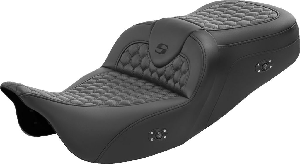 SADDLEMEN RoadSofa™ Seat - Honeycomb - without Backrest - Heated - FL '08-'23 808-07B-189HCT — image 1