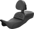 SADDLEMEN RoadSofa™ Seat - Honeycomb - with Backrest - Extended Reach - FL '08-'24 808-07B-190BR — image 1