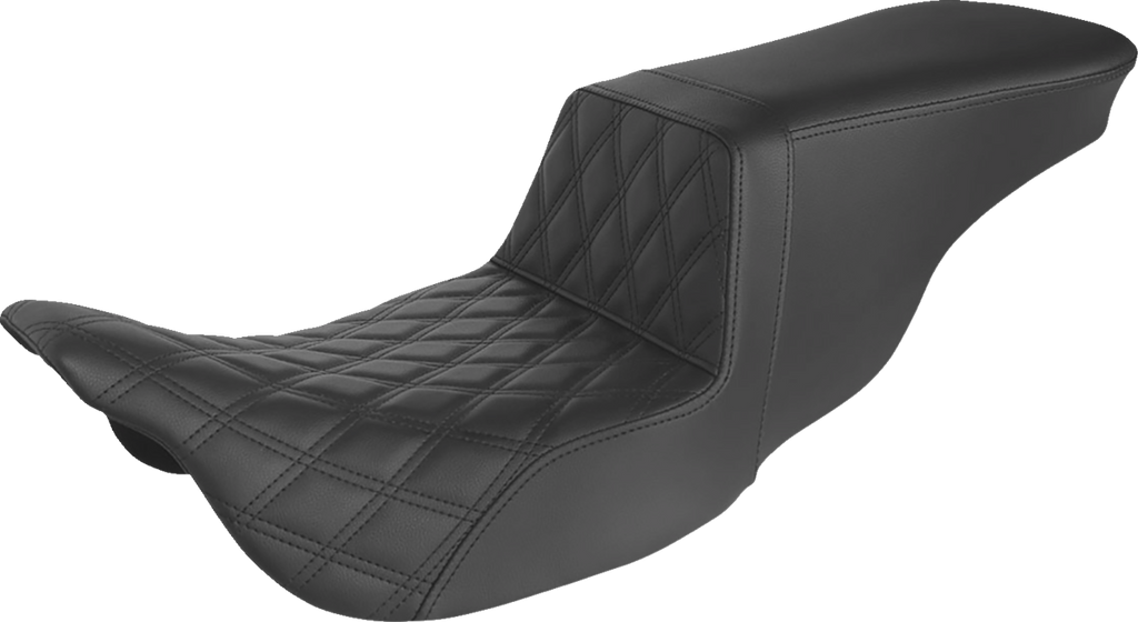 SADDLEMEN Tour Step-Up Seat - Front Lattice Stitch - Black - FL '08-'24 808-07B-192 — image 1