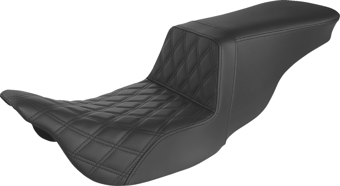 SADDLEMEN Tour Step-Up Seat - Front Lattice Stitch - Black - FL '08-'24 808-07B-192 — image 1