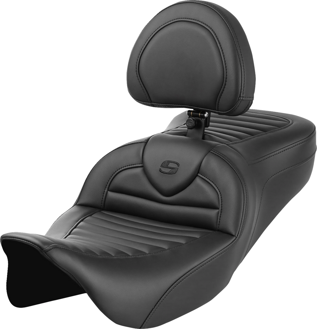SADDLEMEN Roadsofa™ Seat - with Backrest - Tuck-n-Roll - FL '08-'23 808-07B-202B0 — image 1