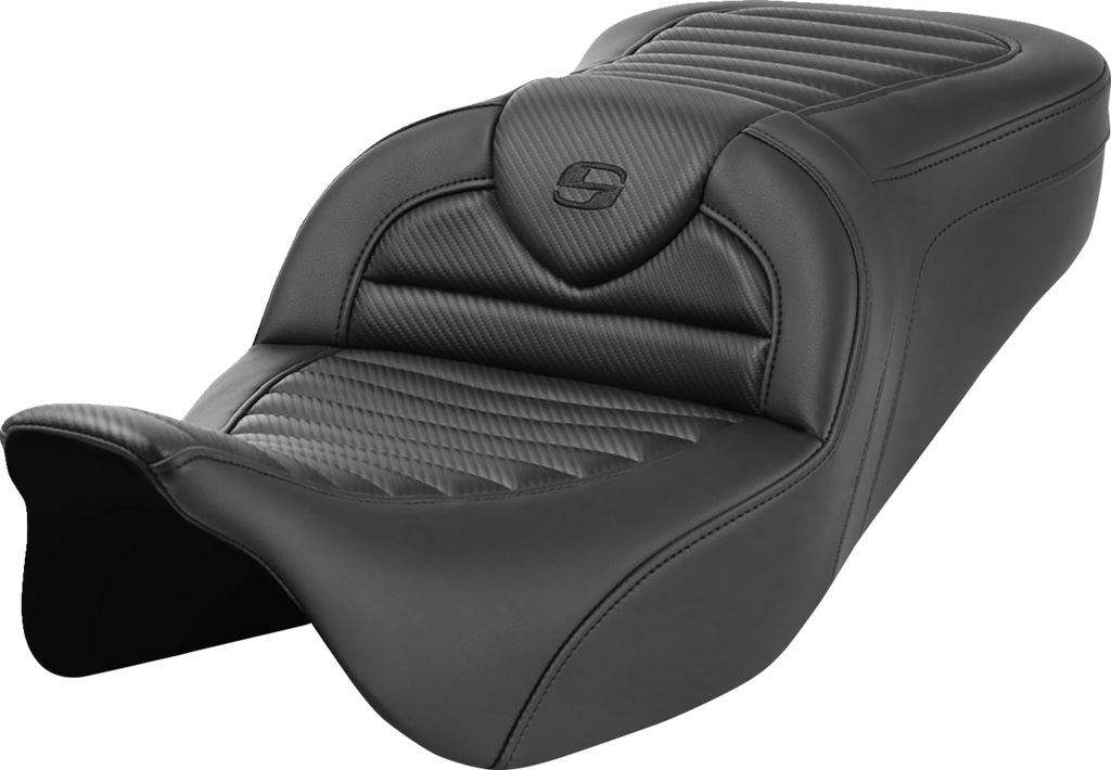 SADDLEMEN Roadsofa™ Seat - without Backrest - Tuck-n-Roll - Carbon Fiber - FL '08-'23 808-07B-20400 — image 1