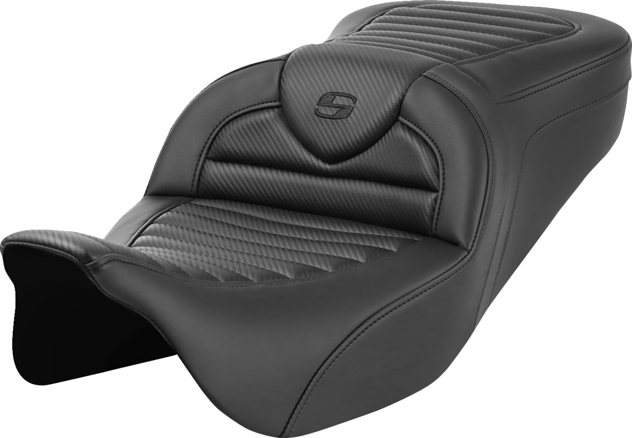 SADDLEMEN Roadsofa™ Seat - without Backrest - Tuck-n-Roll - Carbon Fiber - FL '08-'23 808-07B-20400 — image 1