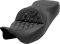 SADDLEMEN Roadsofa™ Seat - without Backrest - Lattice Stitch - Carbon Fiber - FL '08-'23 808-07B-20600 — image 1