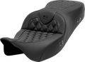 SADDLEMEN Roadsofa™ Seat - without Backrest - Lattice Stitch - Carbon Fiber - FL '08-'23 808-07B-206A0 — image 1