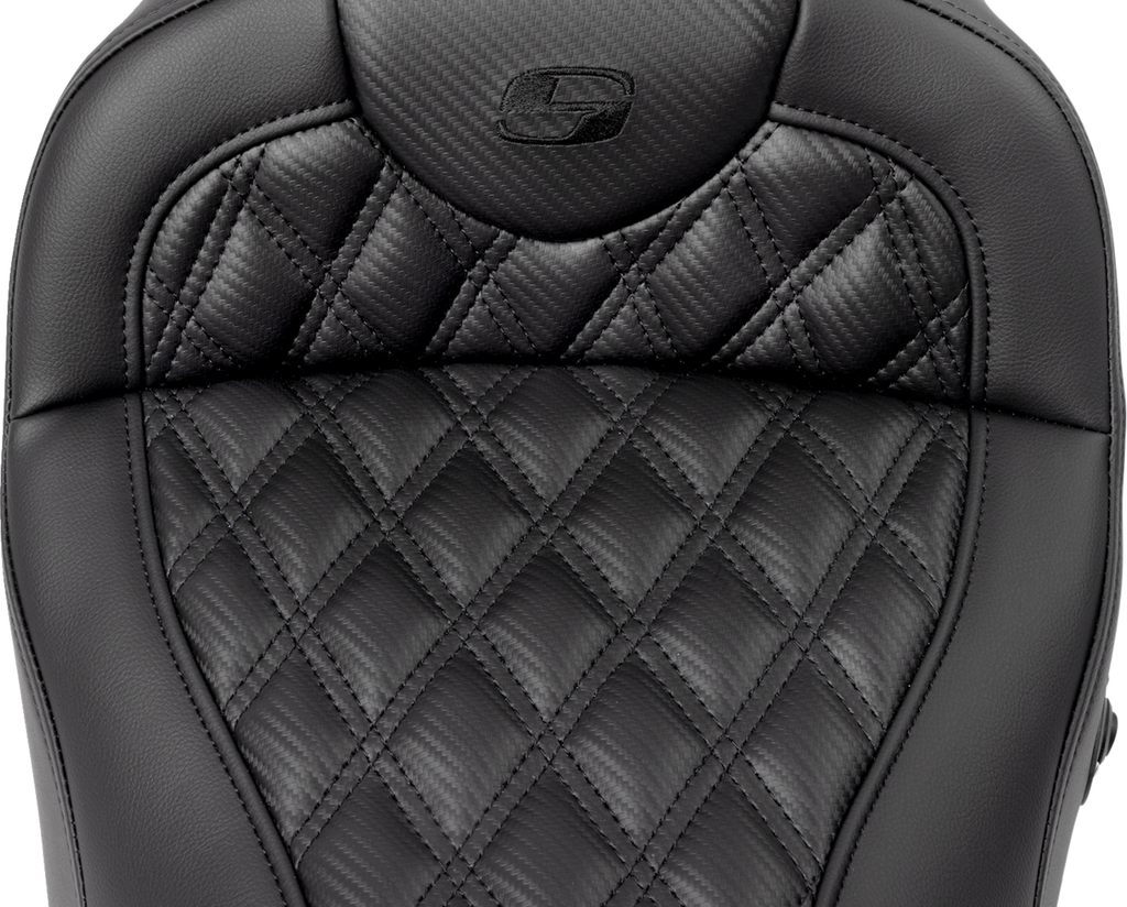 SADDLEMEN Roadsofa™ Seat - without Backrest - Lattice Stitch - Carbon Fiber - FL '08-'23 808-07B-206A0 — image 3