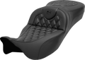 SADDLEMEN Roadsofa™ Extended Reach Seat - without Backrest - Lattice Stitch - Carbon Fiber - FL '08-'24 808-07B-20700 — image 1
