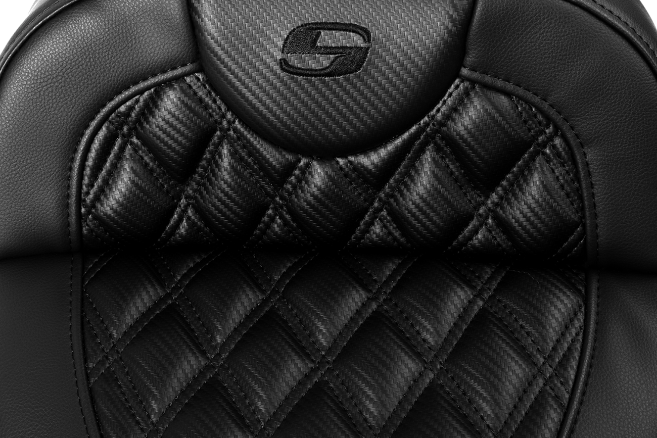 SADDLEMEN Roadsofa™ Extended Reach Seat - without Backrest - Lattice Stitch - Carbon Fiber - FL '08-'23 808-07B-207A0 — image 2
