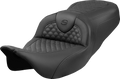 SADDLEMEN Roadsofa™ Seat - Dragon Scale Stitch - Black Stitch - w/o Backrest - FLH/FLT '08-'24 808-07B-20800 — image 1