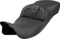 SADDLEMEN Roadsofa™ Extended Reach Seat - Dragon Scale Stitch - Black Stitch - w/o Backrest - FLH/FLT '08-'24 808-07B-20900 — image 1