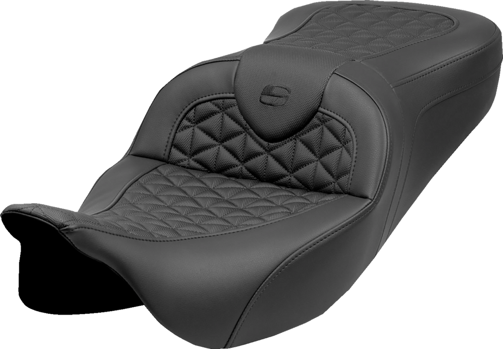 SADDLEMEN RoadSofa™ Tri Gripper Seat - Standard Reach - w/o Backrest - FLH/FLT '08-'25 808-07B-21000 — image 1