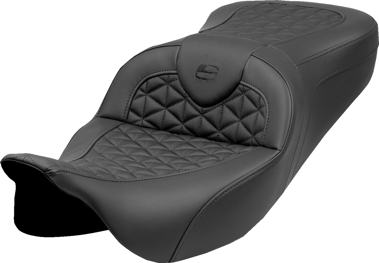 SADDLEMEN RoadSofa™ Tri Gripper Seat - Standard Reach - w/o Backrest - FLH/FLT '08-'25 808-07B-21000 — image 1