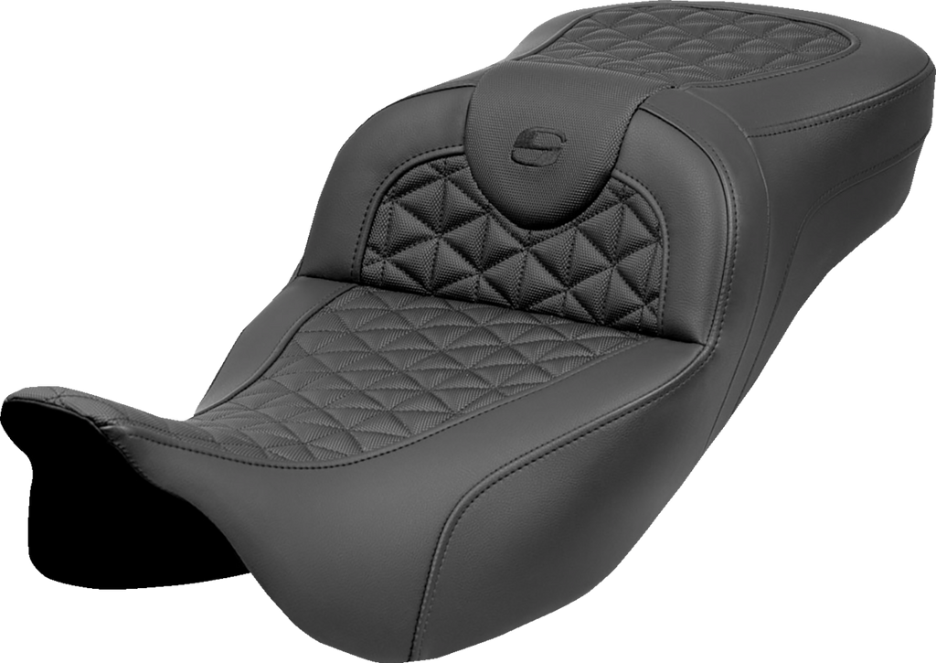 SADDLEMEN RoadSofa™ Tri Gripper Seat - Extended Reach - w/o Backrest - FLH/FLT '08-'25 808-07B-21100 — image 1