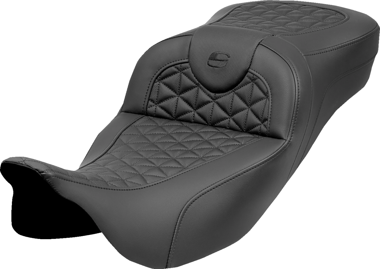 SADDLEMEN RoadSofa™ Tri Gripper Seat - Extended Reach - w/o Backrest - FLH/FLT '08-'25 808-07B-21100 — image 1