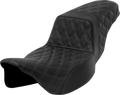 SADDLEMEN Step-Up Seat - Lattice Stitch - Dark Gray Stitch - Extended Reach - FLH/FLT '08-'23 808-07E-17502 — image 1
