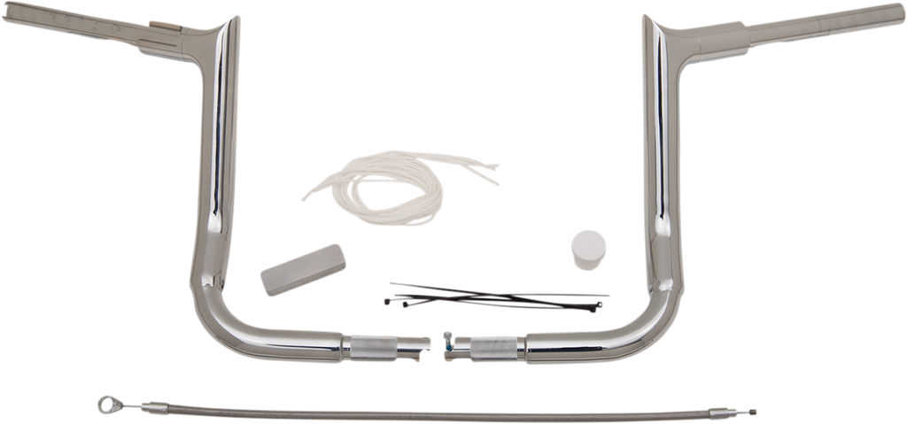 FAT BAGGERS INC. 1-1/2" EZ Install Pointed Top Handlebar Kit - 12" - Chrome 809112 — image 1