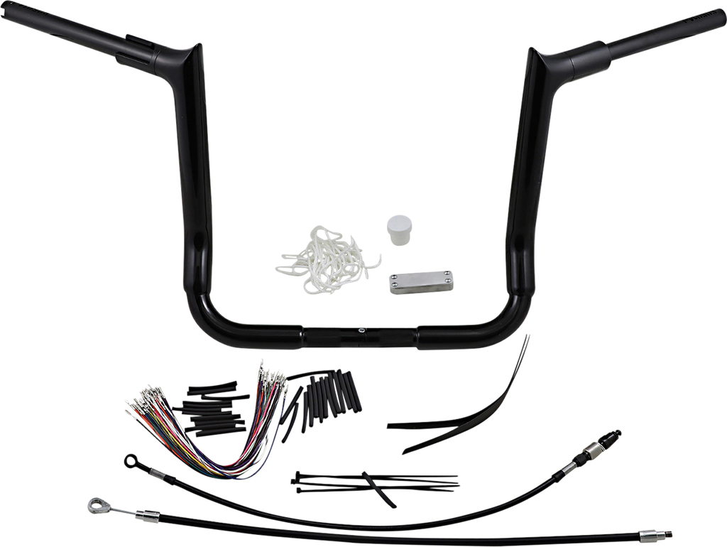 FAT BAGGERS INC. 1-1/2" EZ Install Pointed Top Handlebar Kit - 14" - Black 809114-B — image 1