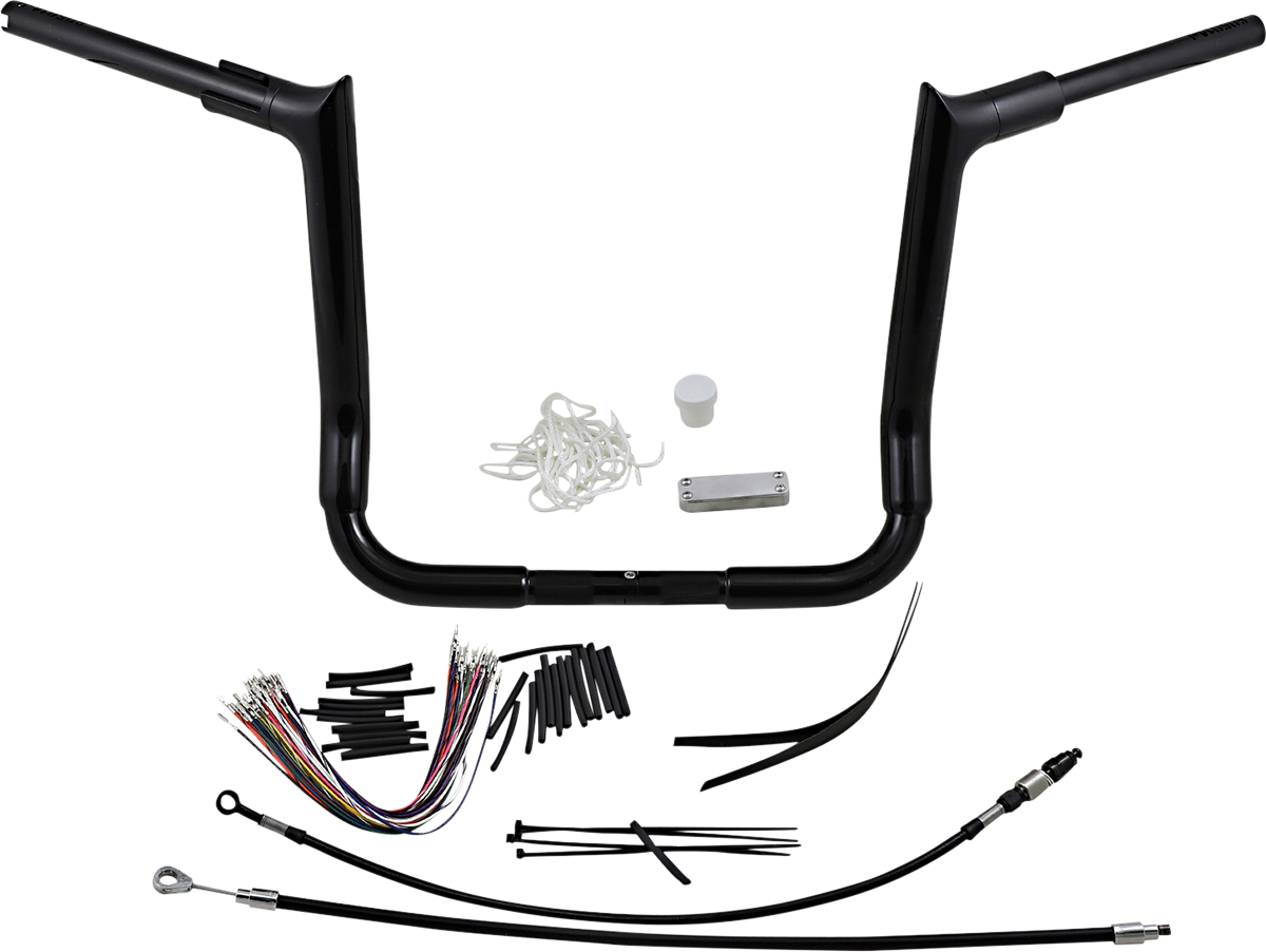 FAT BAGGERS INC. 1-1/2" EZ Install Pointed Top Handlebar Kit - 14" - Black 809114-B — image 1