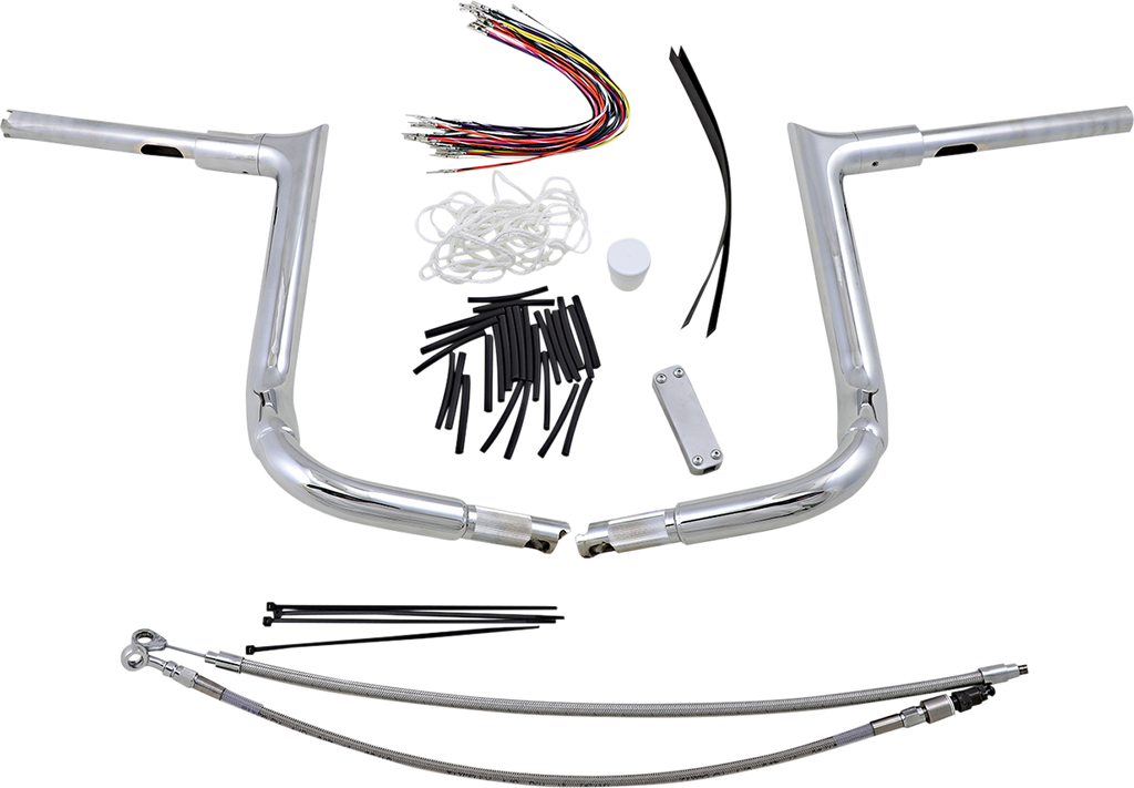 FAT BAGGERS INC. 1-1/2" EZ Install Pointed Top Handlebar Kit - 14" - Chrome 809114 — image 1