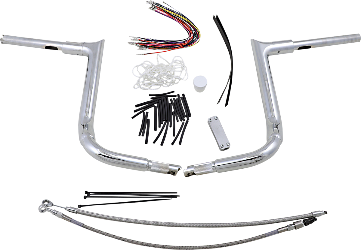 FAT BAGGERS INC. 1-1/2" EZ Install Pointed Top Handlebar Kit - 14" - Chrome 809114 — image 1