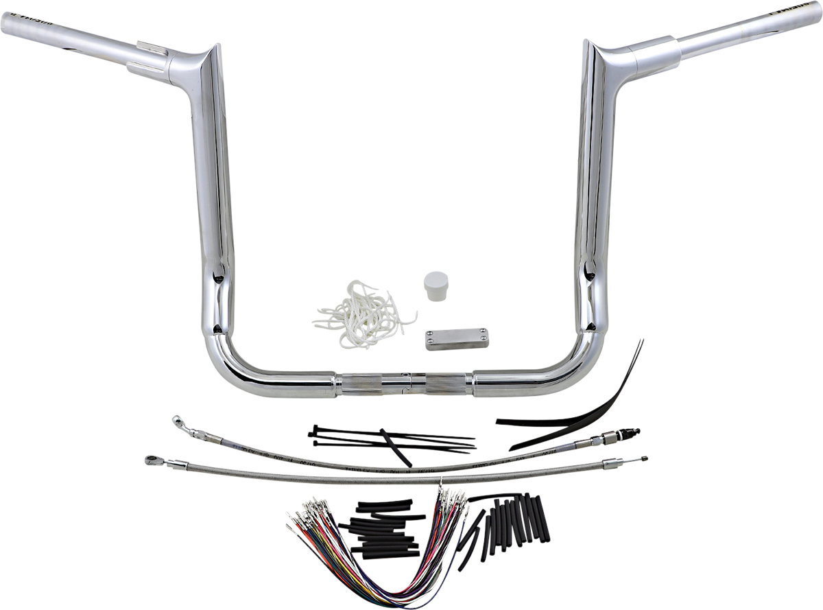 FAT BAGGERS INC. 1-1/2" EZ Install Pointed Top Handlebar Kit - 14" - Chrome 809114 — image 2