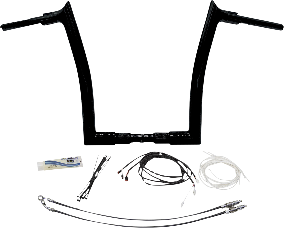 FAT BAGGERS INC. 1-1/2" EZ Install Pointed Top Handlebar Kit - 14" - Black 809614-B — image 1