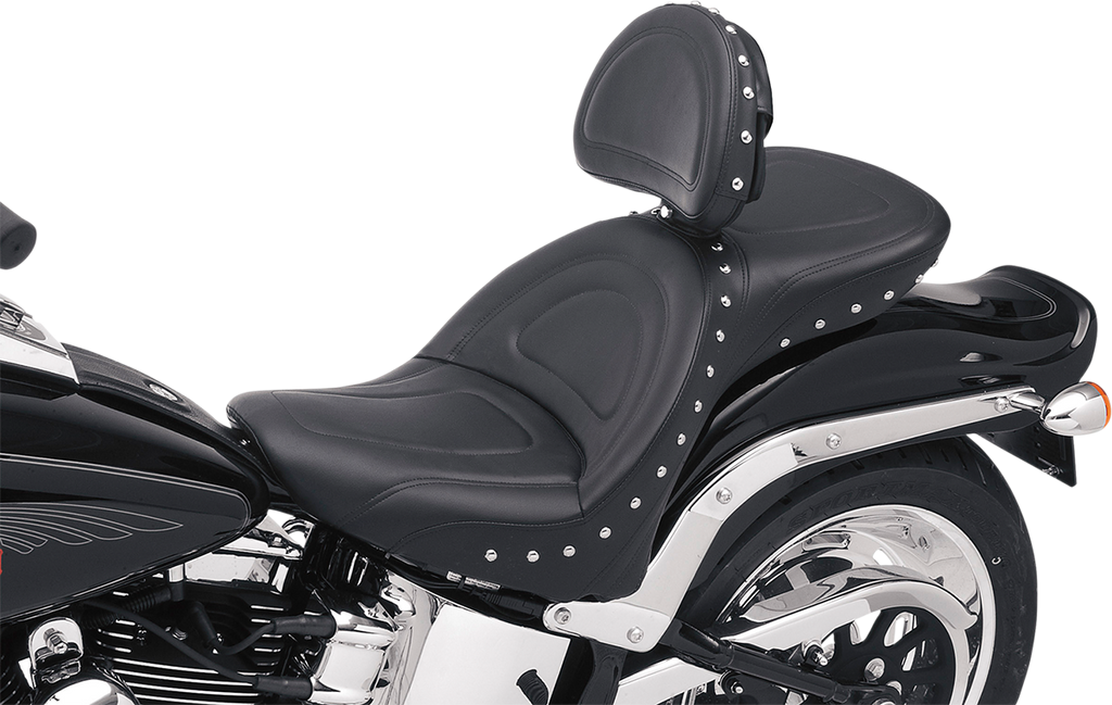 SADDLEMEN Explorer Special Seat - Studded - w/ Backrest - FL/FX '00-'06 8102J — image 1