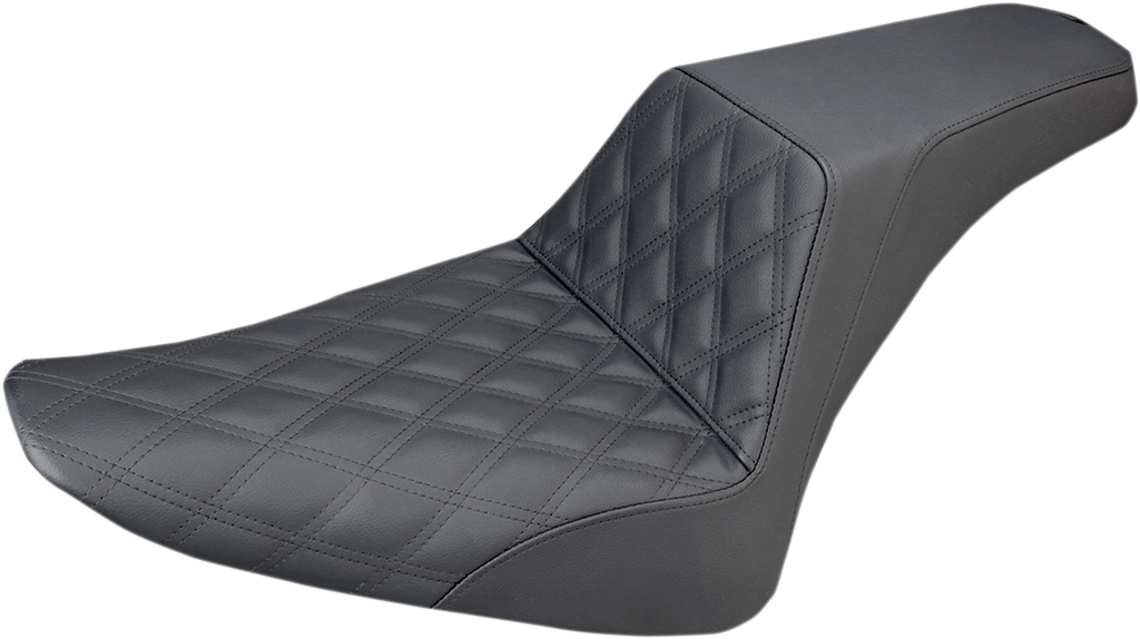SADDLEMEN Step-Up Seat - Front Lattice Stitch - Black - FLS 812-26-172 — image 1