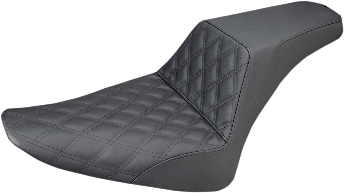 SADDLEMEN Step-Up Seat - Front Lattice Stitch - Black - FLS 812-26-172 — image 1