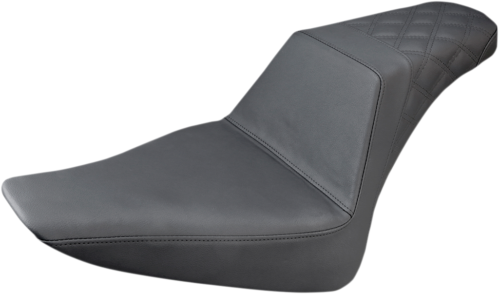 SADDLEMEN Step-Up Seat - Rear Lattice Stitch - Black - FLS 812-26-173 — image 1