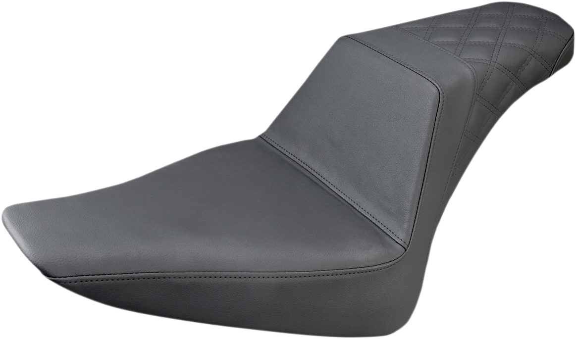SADDLEMEN Step-Up Seat - Rear Lattice Stitch - Black - FLS 812-26-173 — image 1