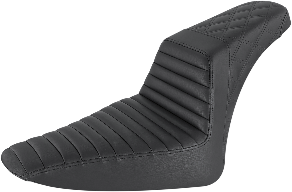 SADDLEMEN Step-Up Seat - Front Tuck-n-Roll/Rear Lattice Stitch - Black 812-26-176 — image 1