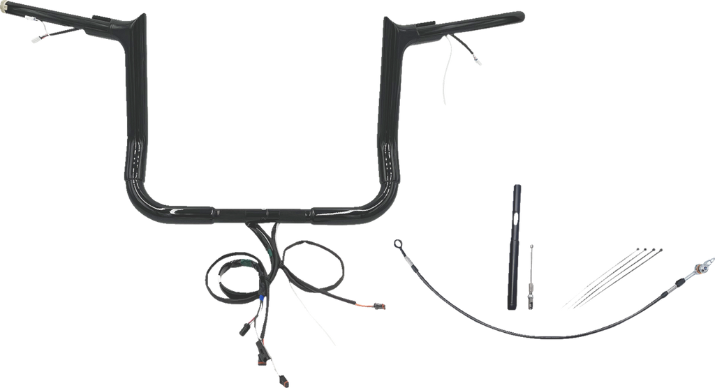 FAT BAGGERS INC. EZ Install Wired 1-1/2" Pointed Top Handlebar Kit - 12" - Black 812012-B — image 1